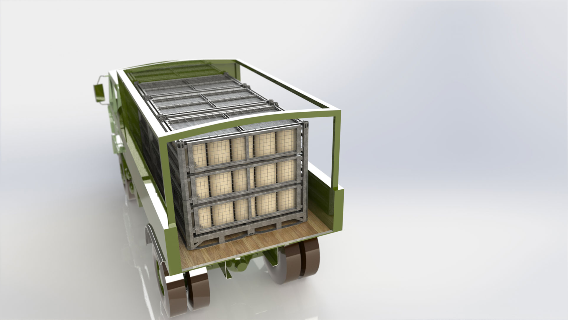 Hazmat Material Storage Deployed on Military Transport Truck