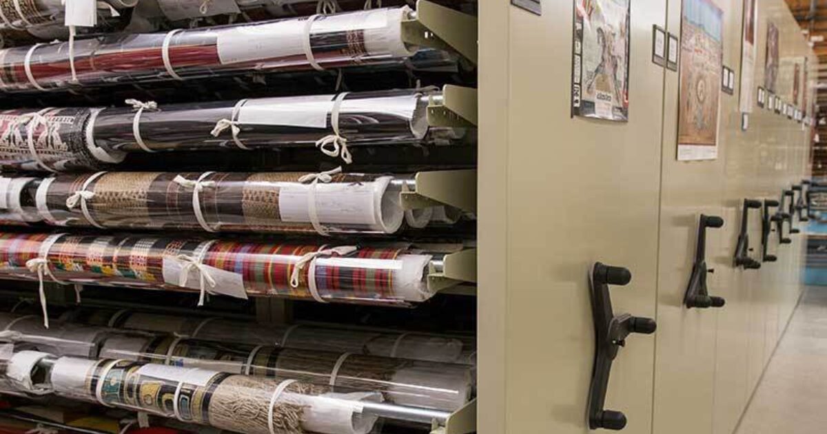 Textile Carousel Rack Storage Product for Rolled Textile Rack | Spacesaver Storage Solutions