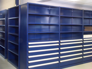 Shelving with drawers
