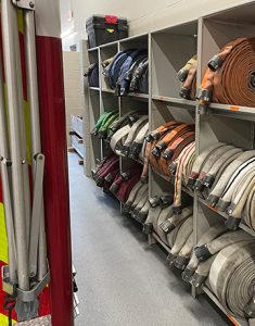 Firefighter hose storage