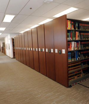 Powered mobile shelving in law firm office