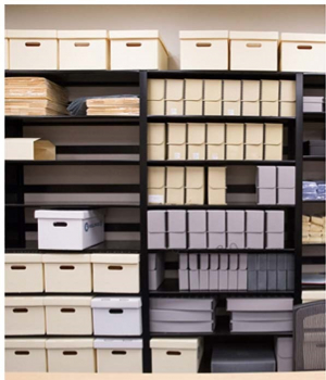 Archival storage at the Museum